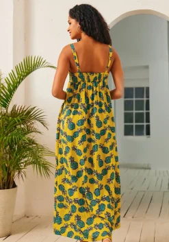 BTC Enchanted Forest Maxi Dress Pineapple Hot