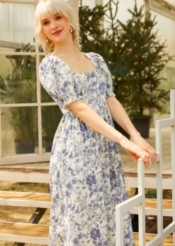 BTC Enchanted Meadow Toile Dress Blue Toile Clearance
