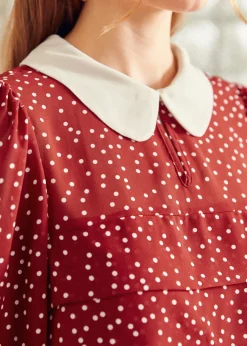 Essence of Every Era Pan Collar Blouse Marvelous Merlot Sale