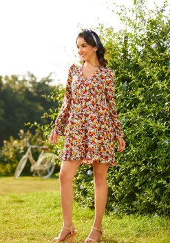 ModCloth Ever So Sweetly Babydoll Dress Berry Blooms New