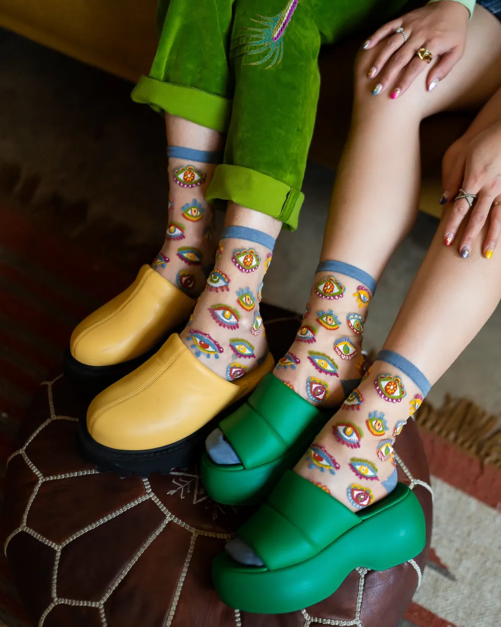 Evil Eye Sheer Crew Sock Outlet