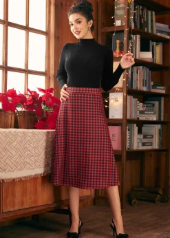 BTC Excellence Attained Knit Midi Skirt Red Buffalo Best