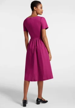 ModCloth Fabulous Fit And Flare Shirt Dress Raspberry Sale