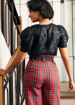 Festive Frolic Bubble Sleeve Crew Midnight New