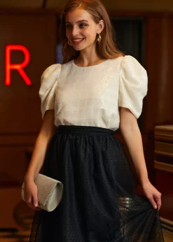 Festive Frolic Bubble Sleeve Crew Pop the Champagne Discount