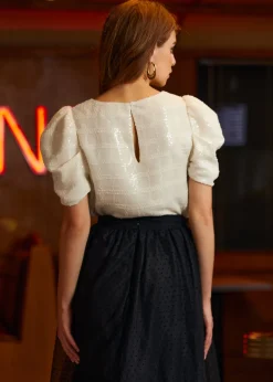 Festive Frolic Bubble Sleeve Crew Pop the Champagne Discount