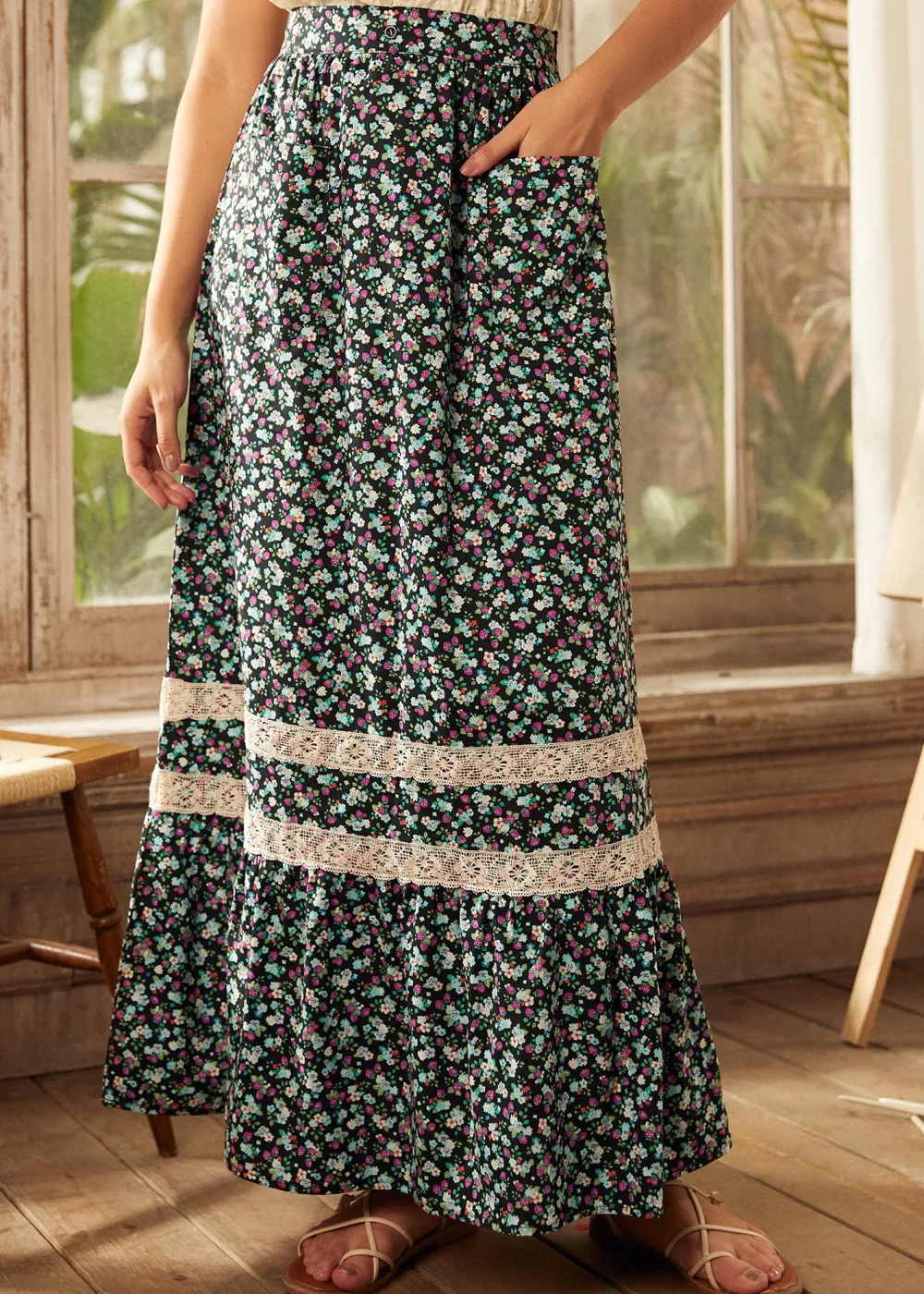 BTC Field of Dreams Maxi Skirt Strawberry