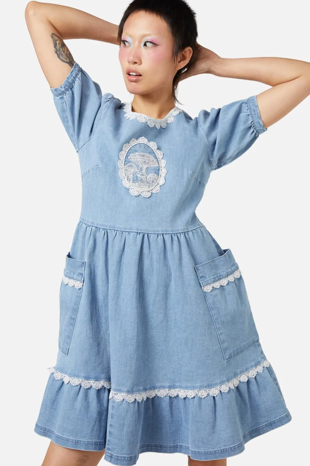 Field Shroom Denim Dress Discount