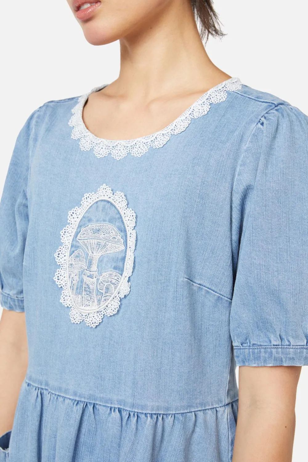 Field Shroom Denim Dress Discount