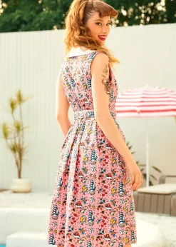 Find Me in Palm Springs Fit & Flare Dress Nautical Ink Sale