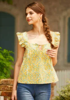 Fit To Be Tied Top Orange Bloom Online