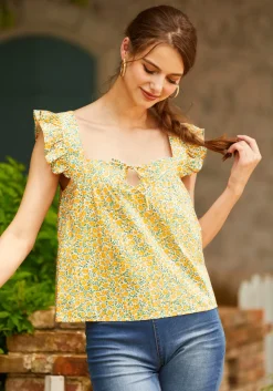 Fit To Be Tied Top Orange Bloom Online