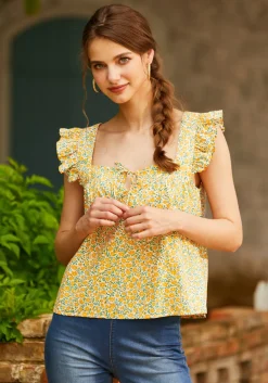 Fit To Be Tied Top Orange Bloom Online