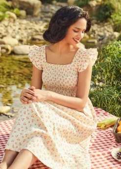 Flair and Square Babydoll Dress Coral Charm Best