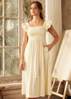 BTC Flair and Square Babydoll Dress White Outlet