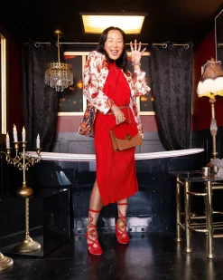 Flaming Cheetah Sheer Crew Sock Hot