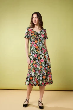 Floral Field Midi Dress Discount