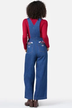 Flower Bow Embroidered Overall Discount
