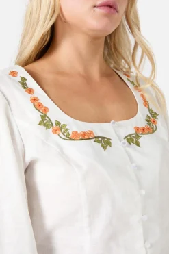 Flower Child Embroidered Top Hot