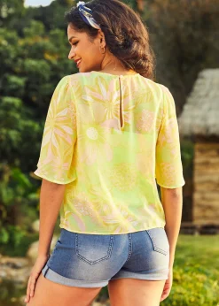 ModCloth Fluttering Outta Sight Blouse Harlow Floral