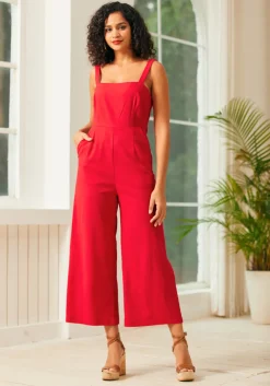 BTC Funky Flare Jumpsuit Red Sale