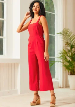BTC Funky Flare Jumpsuit Red Sale