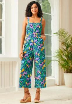 Funky Flare Jumpsuit Psychedelic Rainforest Clearance