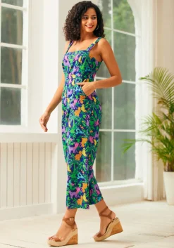 Funky Flare Jumpsuit Psychedelic Rainforest Clearance