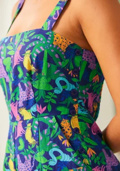 Funky Flare Jumpsuit Psychedelic Rainforest Clearance