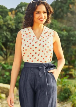 Gala Glitter Sleeveless Blouse Festive Finesse New