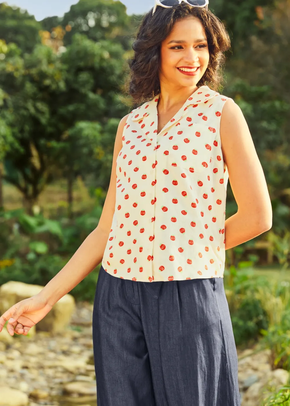 Gala Glitter Sleeveless Blouse Festive Finesse New