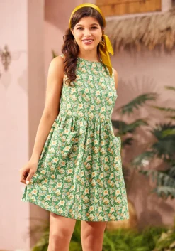 BTC Gathering Wild Flowers Dress Green Floral Sale