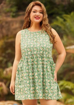 BTC Gathering Wild Flowers Dress Green Floral Sale