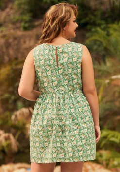 BTC Gathering Wild Flowers Dress Green Floral Sale