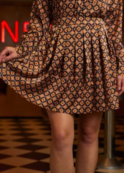 BTC Geo Pleated Mini Skirt Golden Hour Geo Sale