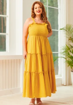 Glimmering Goddess Maxi Dress Gold Nugget Clearance