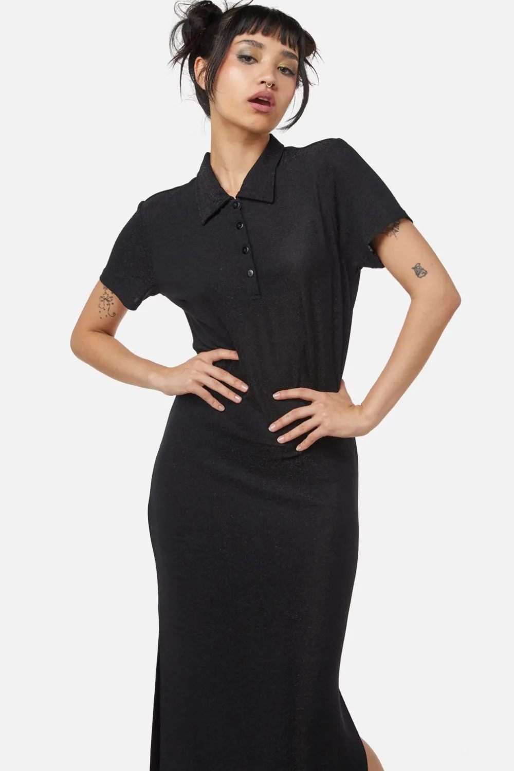 Dangerfield US Glitter Mesh Midi Dress Discount