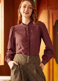 BTC Go-Go Girl Ruffle Blouse Blushing Blossom Sale