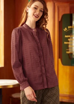 BTC Go-Go Girl Ruffle Blouse Blushing Blossom Sale