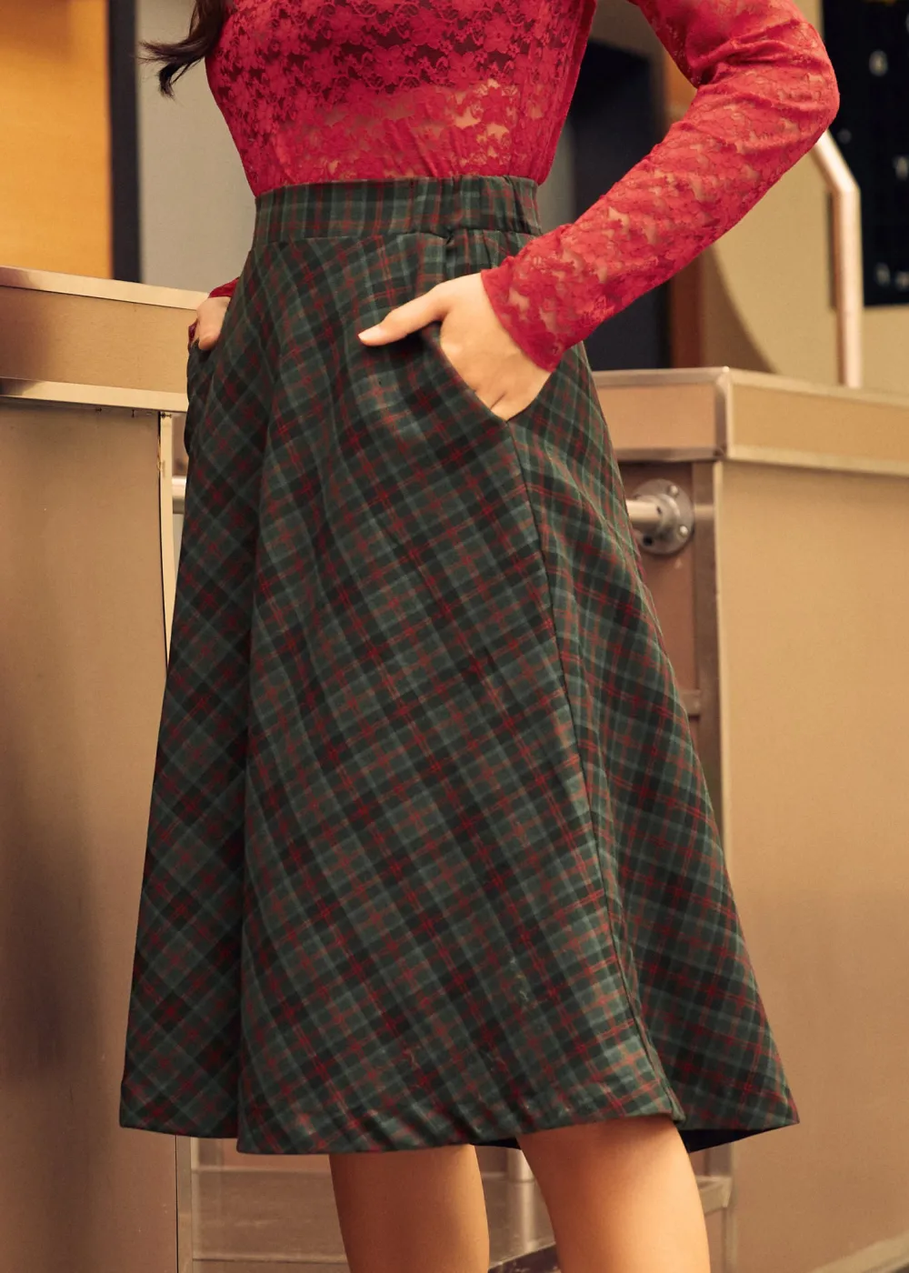 BTC Golden Hour Gal Midi Skirt Merry Lumberjack Dream Outlet