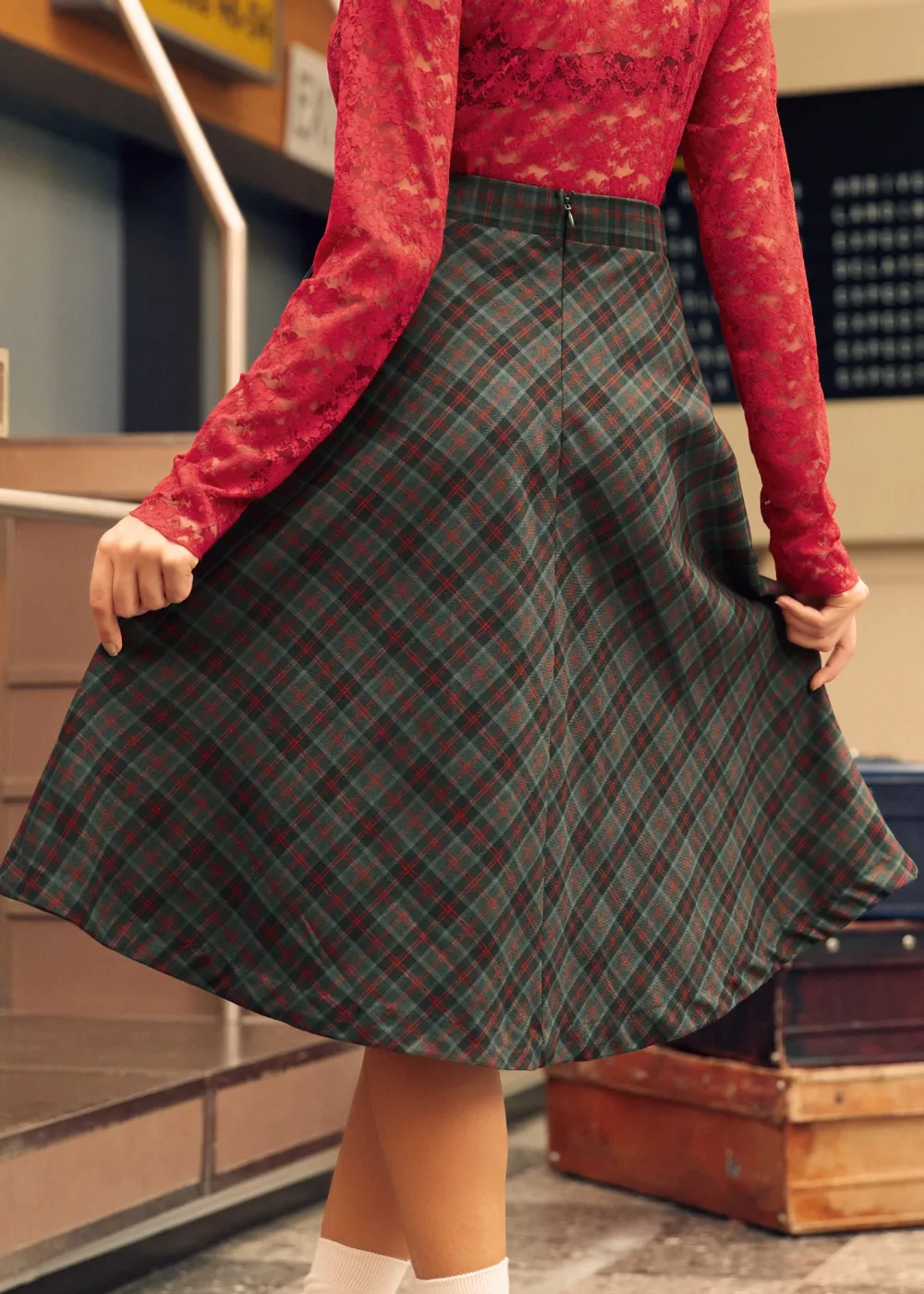 BTC Golden Hour Gal Midi Skirt Merry Lumberjack Dream Outlet