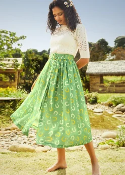 Golden Hour Glide Skirt Green Horseshoe Sale