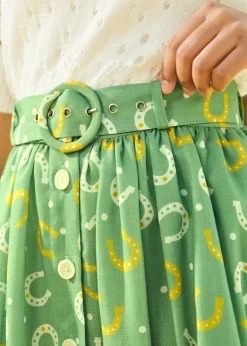 Golden Hour Glide Skirt Green Horseshoe Sale