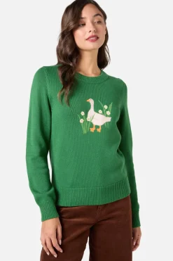 Goose Embroidered Knit Jumper Best