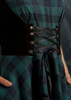 Green Plaid Swing Dress Clearance