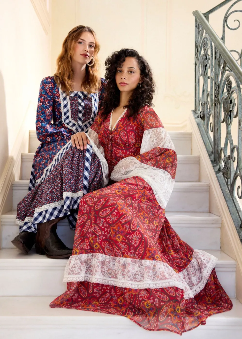 ModCloth x Gunne Sax GUNNE SAX by ModCloth Josephina Bell Sleeve Dress - Limited Edition Boheme Paisley Hot