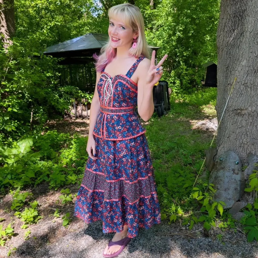 ModCloth x Gunne Sax GUNNE SAX for ModCloth Grace Peplum Midi Dress Circe's Crown Outlet