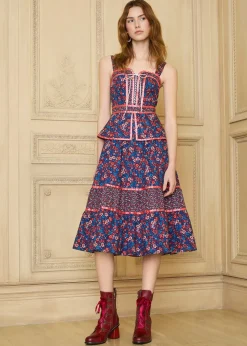 ModCloth x Gunne Sax GUNNE SAX for ModCloth Grace Peplum Midi Dress Circe's Crown Outlet