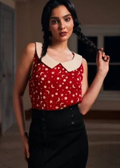 BTC Harvest Moon Melodies Collared Top Moon Beam Hot