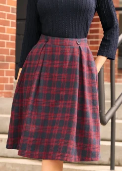 BTC Heart of the Harvest Midi Skirt Cherry Nautica Plaid Best